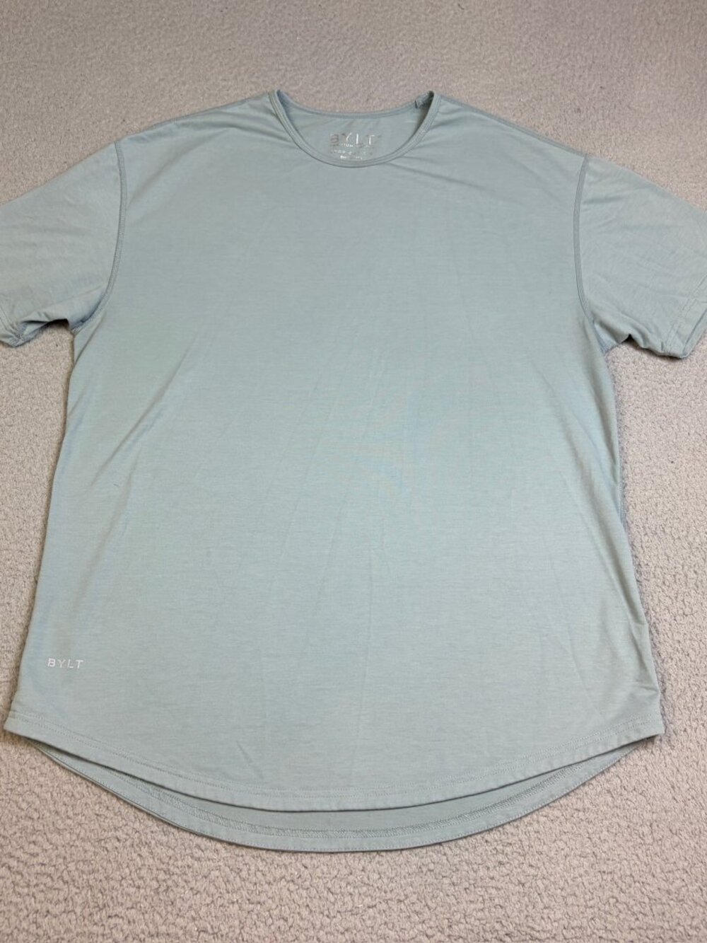 BYLT Shirt Drop Cut Mens Size XL Green Short Sleeve Stretch Casual Tee
